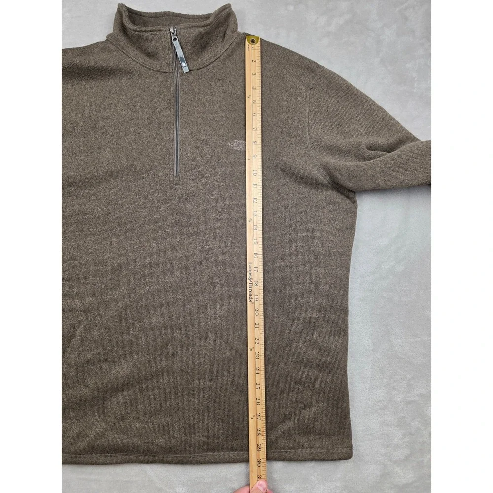 The North Face Quarter Zip Sweater Mens XXL Brown Fleece Pullover Outdoor Hiking
